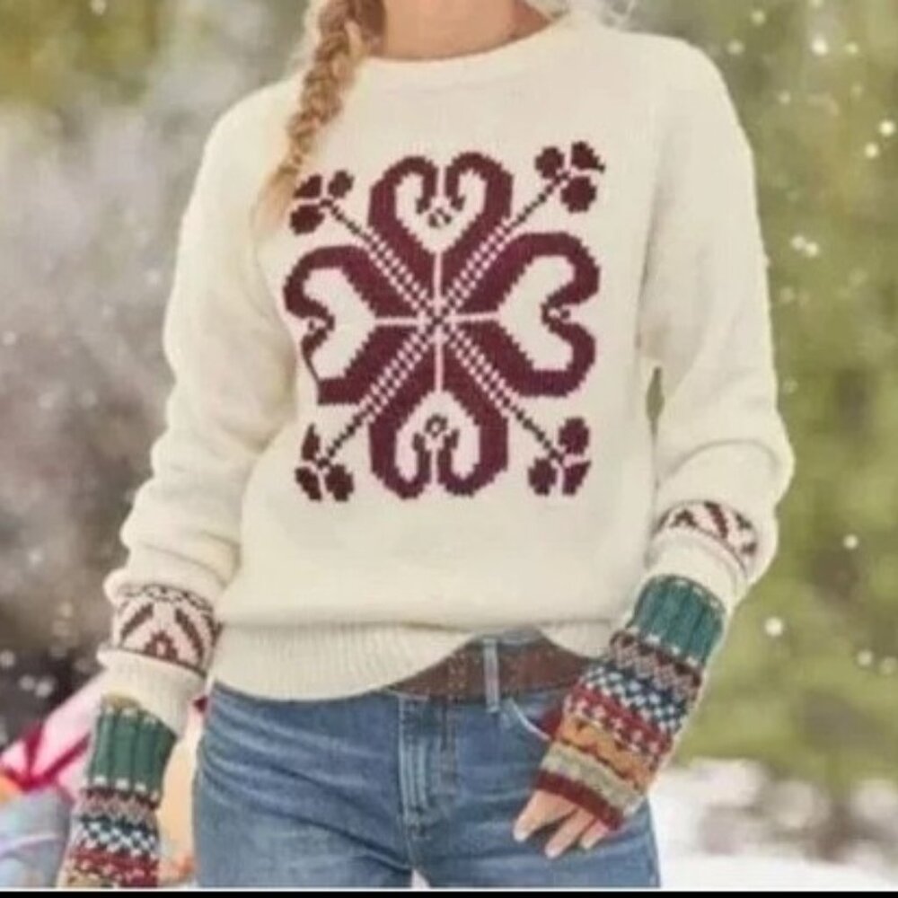 Sundance Catalog nordic snowflake sweater